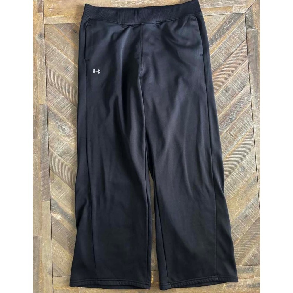 Under Armour ColdGear Womens Black Loose Fit Wide Leg Fleece Sweatpants Large